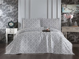 L'essentiel linge de maison Juego de colcha doble Merlin - Grey